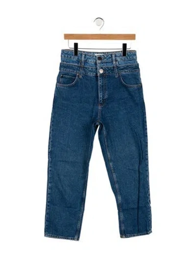 Pre-owned Sandro High-rise Straight Leg Jeans In Blue