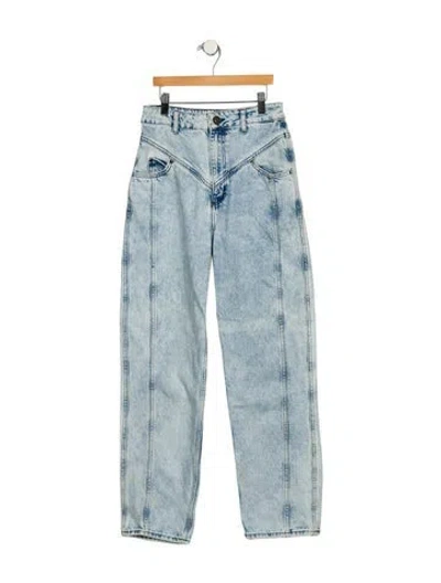 Pre-owned Sandro High-rise Straight Leg Jeans In Blue
