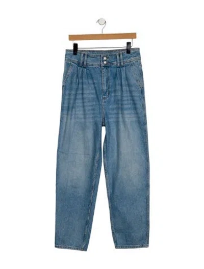 Pre-owned Sandro High-rise Straight Leg Jeans In Blue
