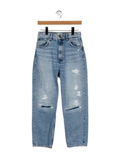 Pre-owned Sandro High-rise Straight Leg Jeans In Blue