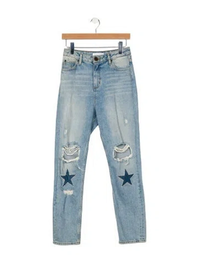 Pre-owned Sandro High-rise Straight Leg Jeans In Blue
