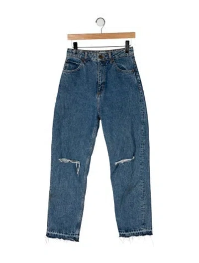 Pre-owned Sandro High-rise Straight Leg Jeans In Blue