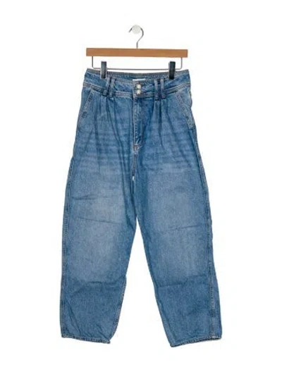Pre-owned Sandro High-rise Straight Leg Jeans In Blue
