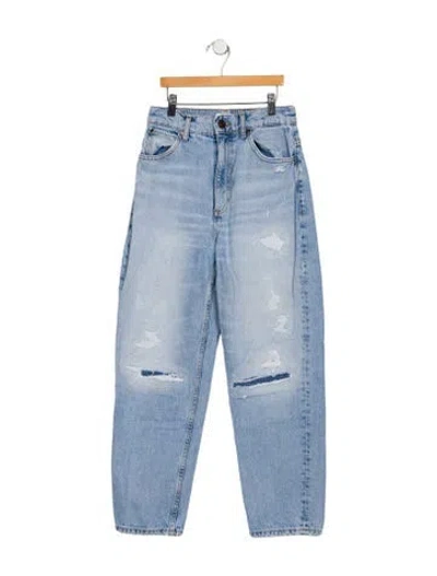 Pre-owned Sandro High-rise Straight Leg Jeans In Blue
