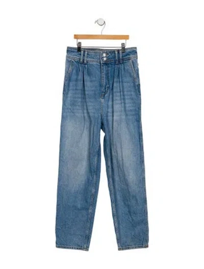Pre-owned Sandro High-rise Straight Leg Jeans In Blue