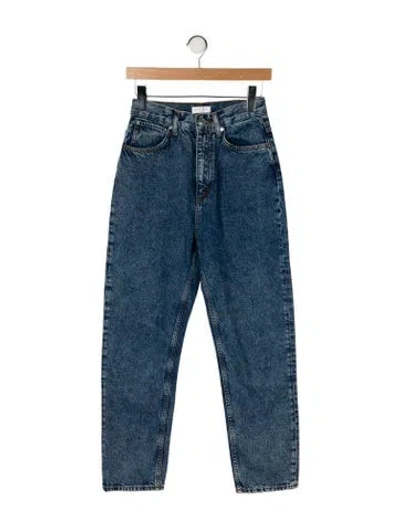 Pre-owned Sandro High-rise Straight Leg Jeans In Blue
