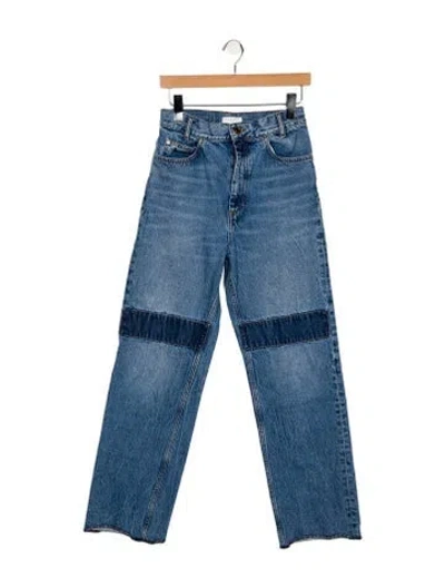 Pre-owned Sandro High-rise Straight Leg Jeans In Blue