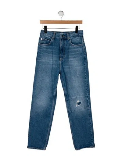 Pre-owned Sandro High-rise Straight Leg Jeans In Blue