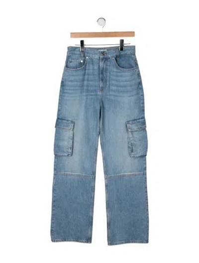 Pre-owned Sandro High-rise Straight Leg Jeans In Blue