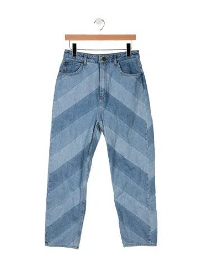 Pre-owned Sandro High-rise Straight Leg Jeans In Blue