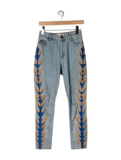 Pre-owned Sandro High-rise Straight Leg Jeans In Blue