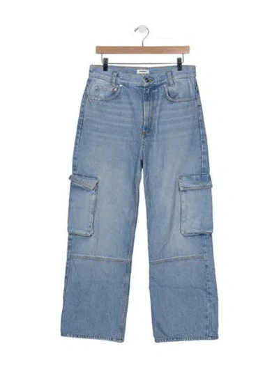 Pre-owned Sandro High-rise Straight Leg Jeans In Blue