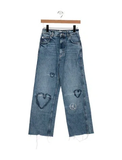 Pre-owned Sandro High-rise Straight Leg Jeans In Blue