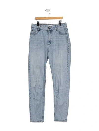 Pre-owned Sandro High-rise Straight Leg Jeans In Blue