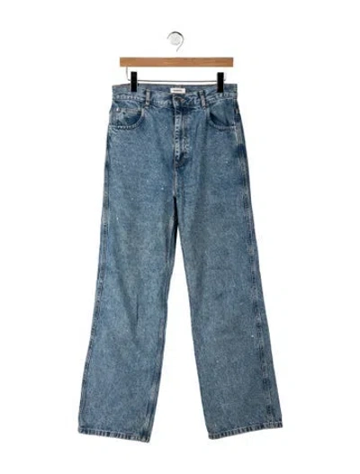 Pre-owned Sandro High-rise Straight Leg Jeans In Blue