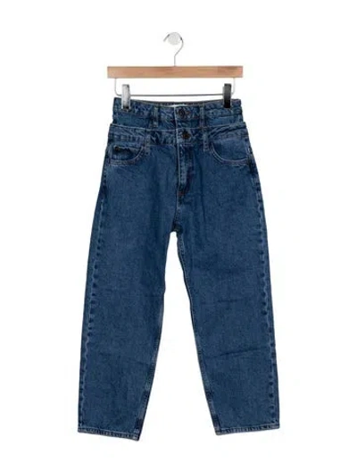 Pre-owned Sandro High-rise Straight Leg Jeans In Blue