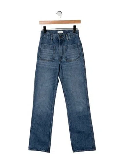 Pre-owned Sandro High-rise Straight Leg Jeans In Blue