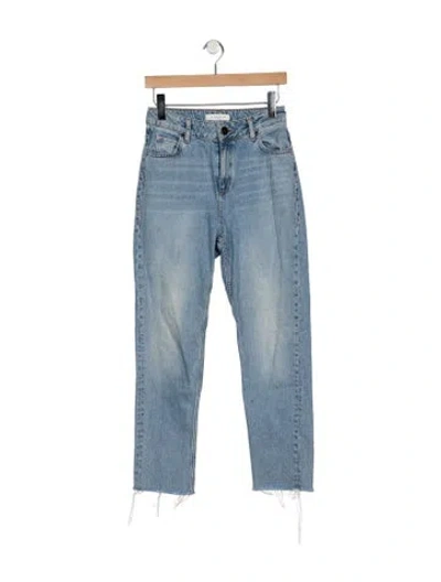 Pre-owned Sandro High-rise Straight Leg Jeans In Blue
