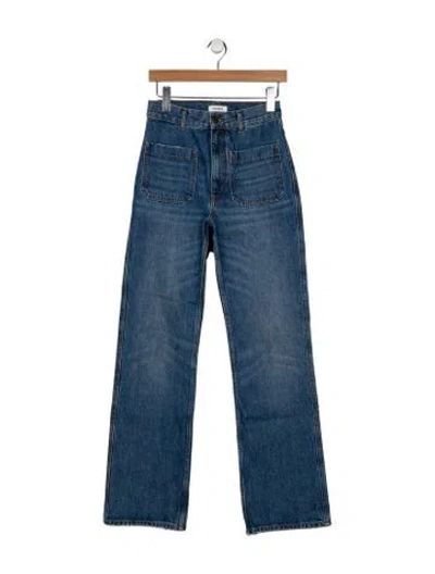 Pre-owned Sandro High-rise Straight Leg Jeans In Blue