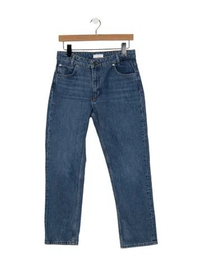 Pre-owned Sandro High-rise Straight Leg Jeans In Blue