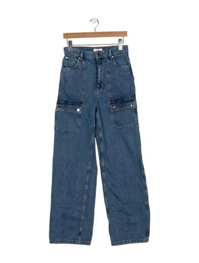 Pre-owned Sandro High-rise Straight Leg Jeans In Blue