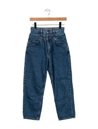 Pre-owned Sandro High-rise Straight Leg Jeans In Blue