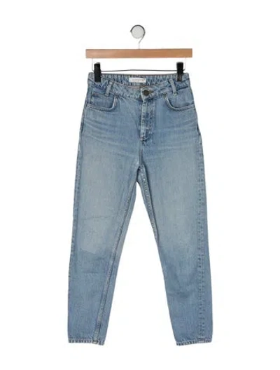 Pre-owned Sandro High-rise Straight Leg Jeans In Blue
