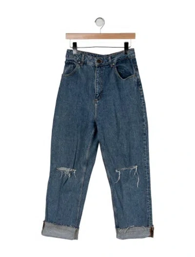 Pre-owned Sandro High-rise Straight Leg Jeans In Blue
