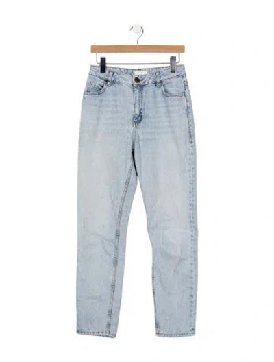 Pre-owned Sandro High-rise Straight Leg Jeans In Blue