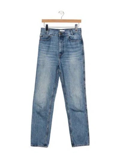Pre-owned Sandro High-rise Straight Leg Jeans In Blue