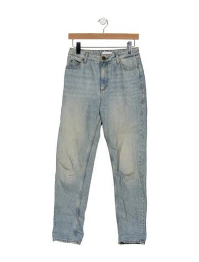 Pre-owned Sandro High-rise Straight Leg Jeans In Blue