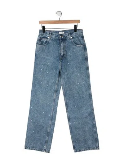 Pre-owned Sandro High-rise Straight Leg Jeans In Blue