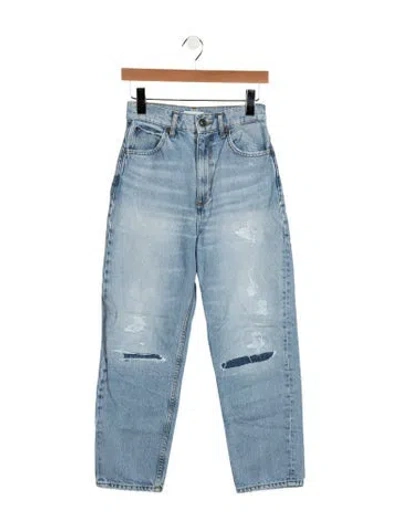Pre-owned Sandro High-rise Straight Leg Jeans In Blue