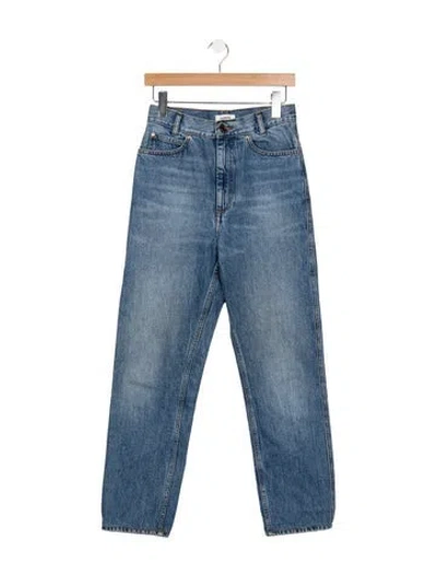 Pre-owned Sandro High-rise Straight Leg Jeans In Blue