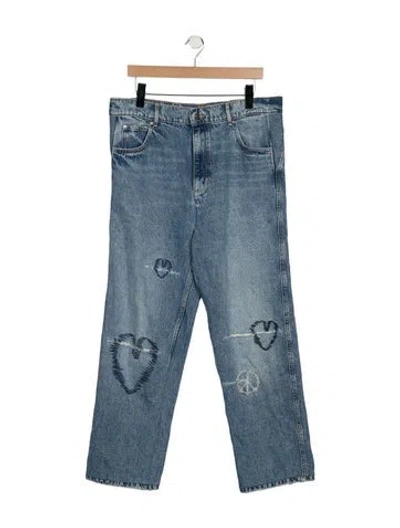 Pre-owned Sandro High-rise Straight Leg Jeans In Blue