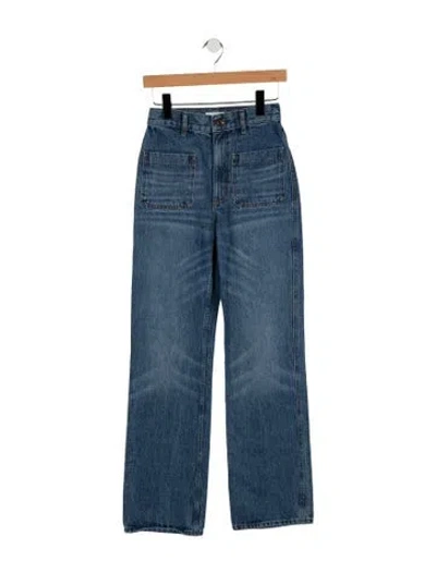 Pre-owned Sandro High-rise Straight Leg Jeans In Blue