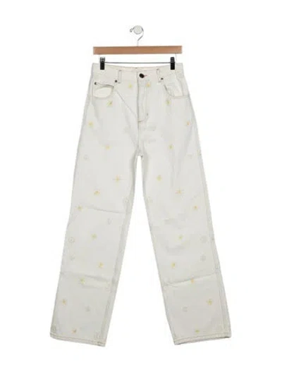 Pre-owned Sandro High-rise Straight Leg Jeans In Blue