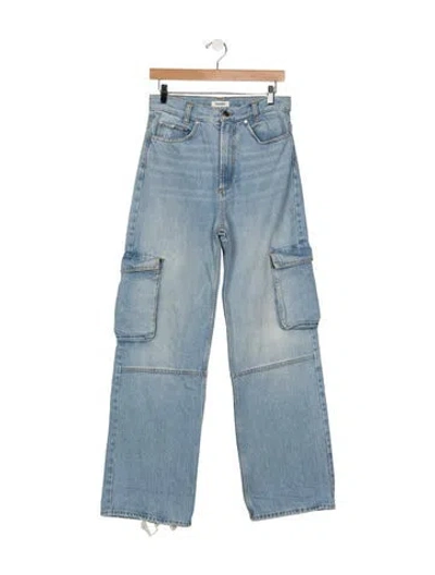 Pre-owned Sandro High-rise Straight Leg Jeans In Blue