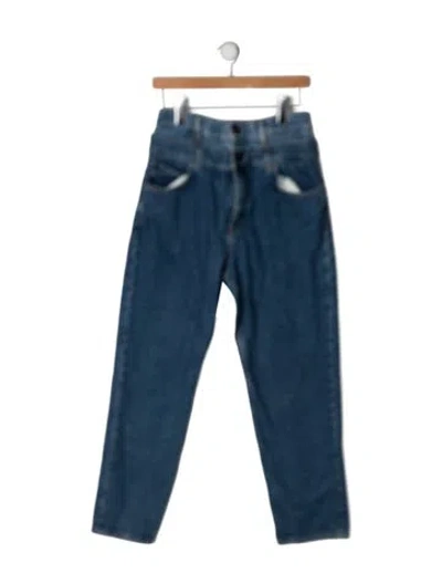 Pre-owned Sandro High-rise Straight Leg Jeans In Blue