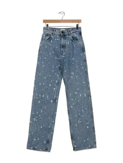 Pre-owned Sandro High-rise Straight Leg Jeans In Blue