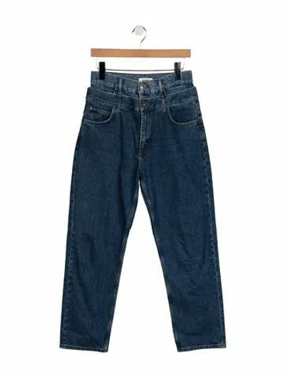 Pre-owned Sandro High-rise Straight Leg Jeans In Blue