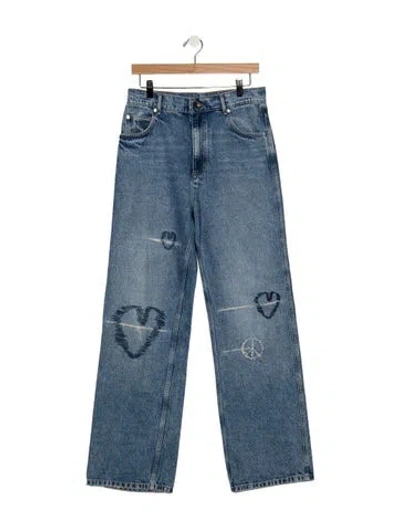 Pre-owned Sandro High-rise Straight Leg Jeans In Blue