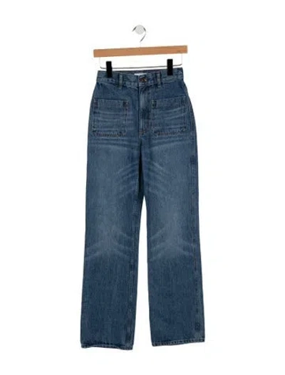 Pre-owned Sandro High-rise Straight Leg Jeans In Blue