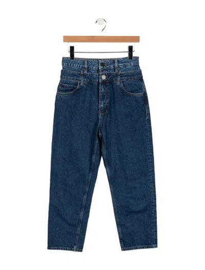Pre-owned Sandro High-rise Straight Leg Jeans In Blue