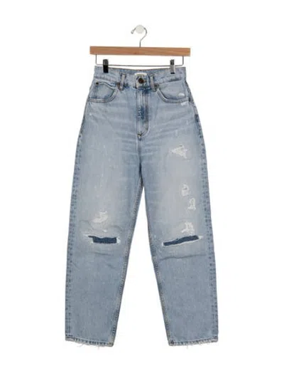 Pre-owned Sandro High-rise Straight Leg Jeans In Blue