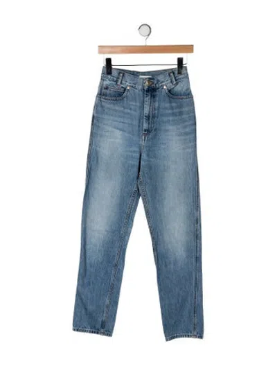 Pre-owned Sandro High-rise Straight Leg Jeans In Blue