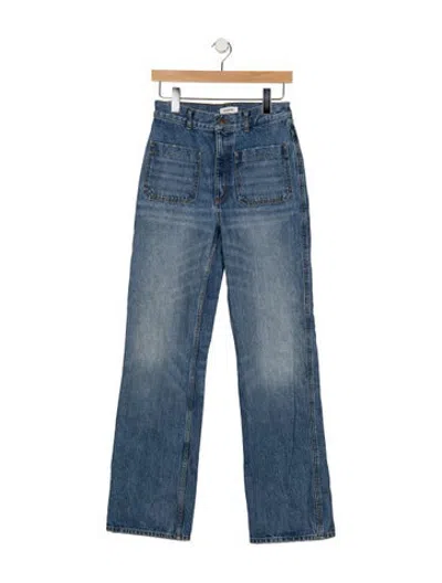 Pre-owned Sandro High-rise Straight Leg Jeans In Blue