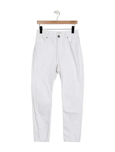 Pre-owned Sandro High-rise Straight Leg Jeans In Blue/white