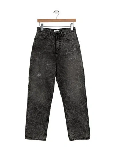 Pre-owned Sandro High-rise Straight Leg Jeans In Gray