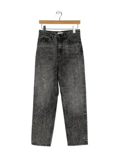 Pre-owned Sandro High-rise Straight Leg Jeans In Gray